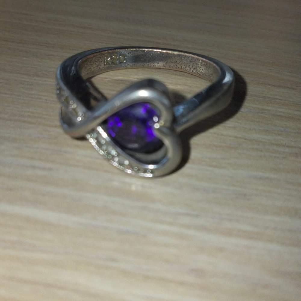 Rsc diamond amethyst ring size 7